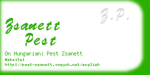 zsanett pest business card